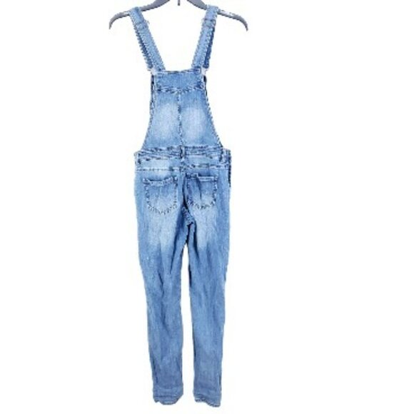 Vanilla Star Fashion Bib Overalls Women's Size Small Destroyed Stretch - Picture 2 of 10
